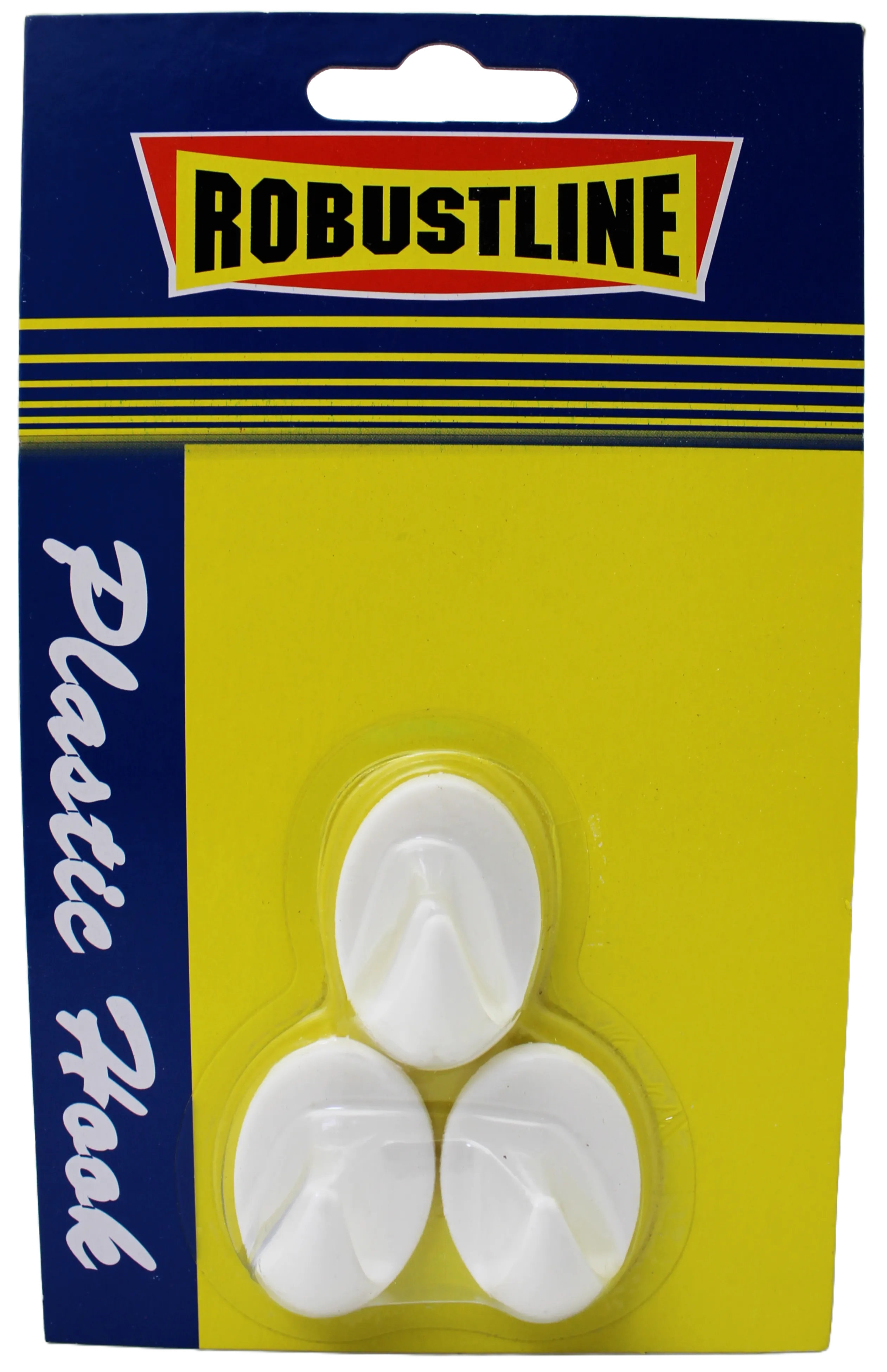 Robustline Plastic Adhesive Coat Hook – 3 Pieces Set 87539 Premium Hardware for Door Cabinet Window Furniture and Interior Use
